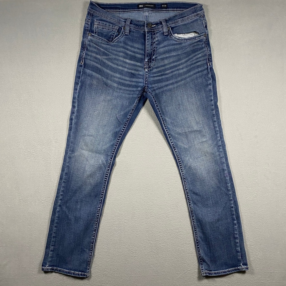 BKE Jake Straight Jeans Mens 34x32 Blue Coolmax Stretch Denim Medium Wash